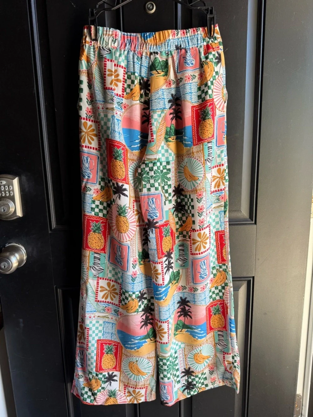 NWT Skies are Blue Castaway Calm Multi TROPICAL PRINT PANTS Size Small - Picture 11 of 13